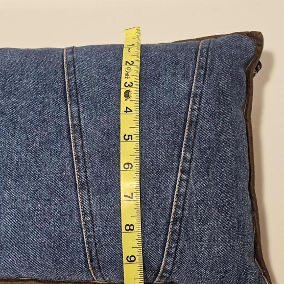 Woolrich Denim Throw Pillow Rectangle Cabin Country Vintage - Picture 8 of 8
